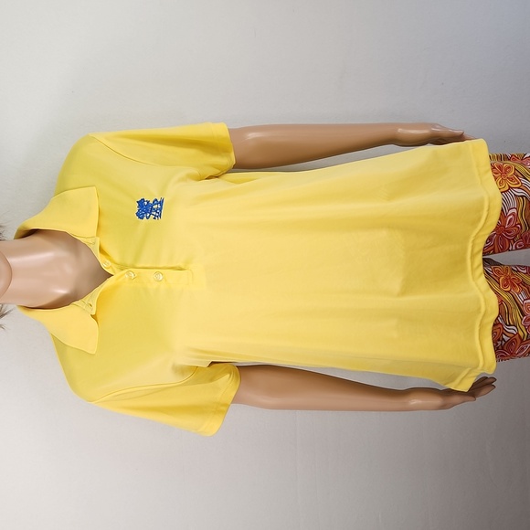 Paragon yellow Golf Polo, Ladies Size L, Made in Guatemala, 4 button crew neck - Picture 3 of 17